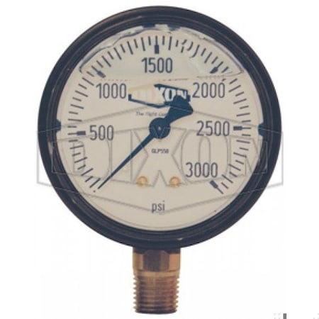 Dixon Gauge, 0 to 200 psi, 1/4 in Connection, 2-1/2 in Dial, +/- 3-2-3 %, Glycerin Liquid Filled GLP520